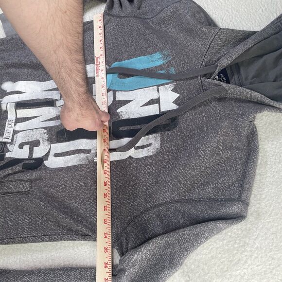 Ecko Unltd Hoodie Sweatshirt Mens XL Gray Pullover Spellout Long Sleeve - Picture 7 of 16